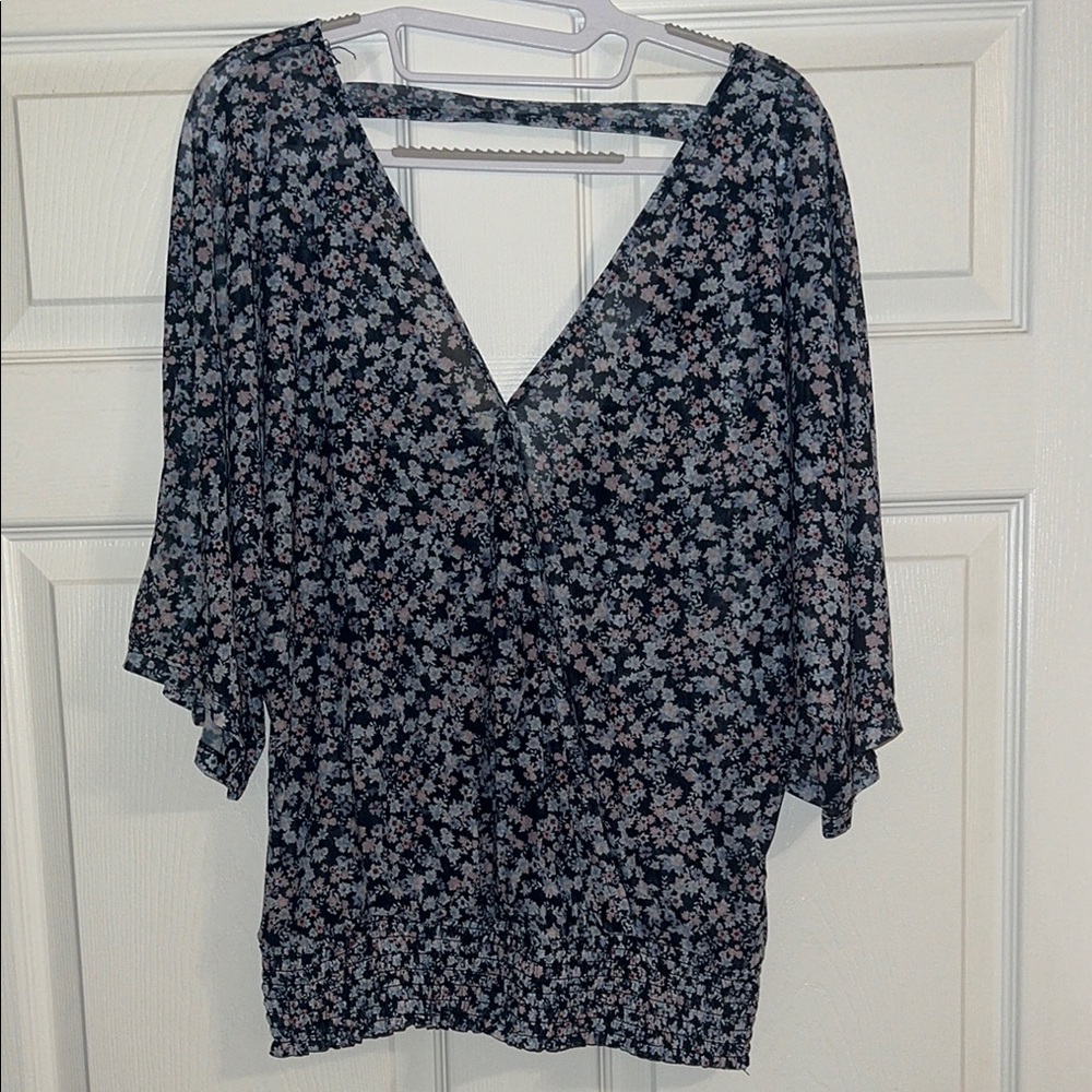 Floral Black and White Women's Top